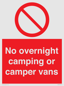 No overnight camping or camper vans